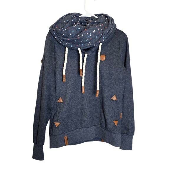 Naketano Sweatshirt Hoodie Long Sleeve Draw String Size L Cowl Neck - Picture 1 of 9